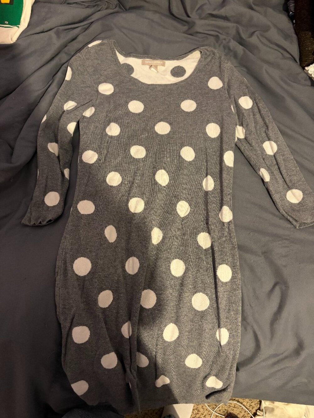 XS Banana Republic Grey Polka Dot Dress